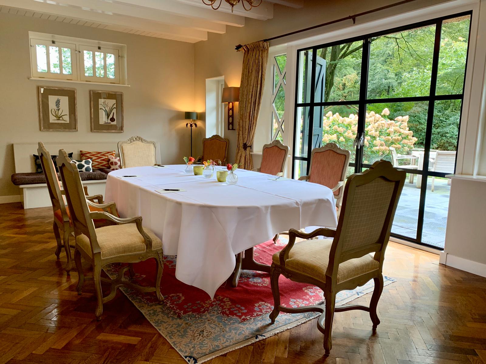 vergaderen in een prive villa met kok, op landgoed op de Veluwe